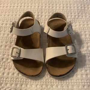 White Toddler Size 5 Sandals. Used; In Good Condition. Velcro adjustable straps.
